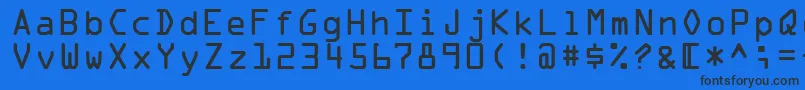 OcrARegular-Schriftart – Schwarze Schriften auf blauem Hintergrund