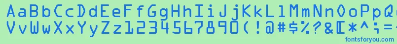 フォントOcrARegular – 青い文字は緑の背景です。