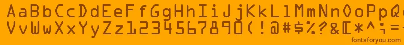 OcrARegular Font – Brown Fonts on Orange Background