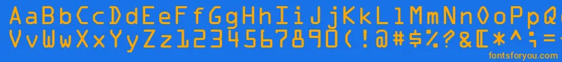 OcrARegular Font – Orange Fonts on Blue Background