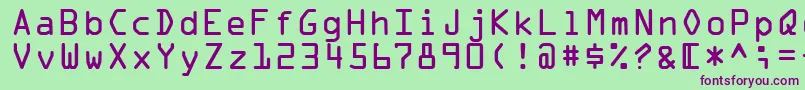 OcrARegular Font – Purple Fonts on Green Background