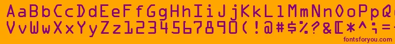 OcrARegular Font – Purple Fonts on Orange Background