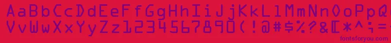 OcrARegular Font – Purple Fonts on Red Background