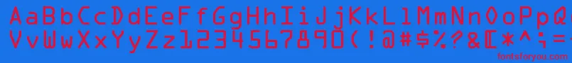 OcrARegular Font – Red Fonts on Blue Background