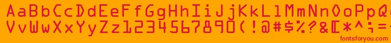 OcrARegular Font – Red Fonts on Orange Background