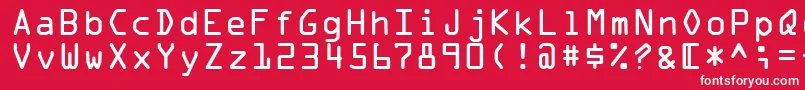 OcrARegular Font – White Fonts on Red Background
