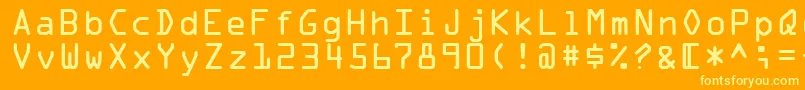 OcrARegular Font – Yellow Fonts on Orange Background