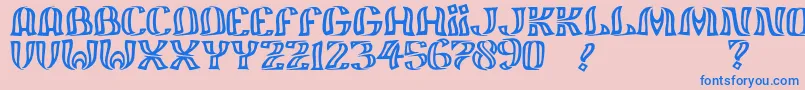 JmhFelizOut Font – Blue Fonts on Pink Background