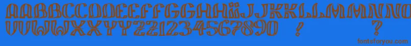 JmhFelizOut Font – Brown Fonts on Blue Background