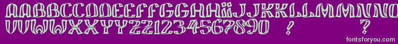 JmhFelizOut Font – Green Fonts on Purple Background