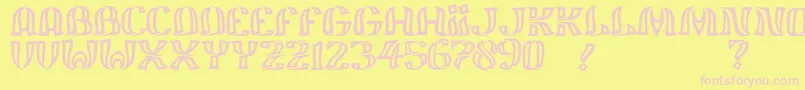 JmhFelizOut Font – Pink Fonts on Yellow Background