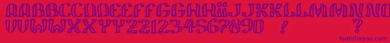 JmhFelizOut Font – Purple Fonts on Red Background