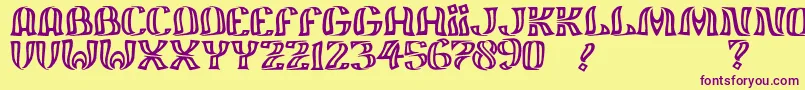 JmhFelizOut Font – Purple Fonts on Yellow Background