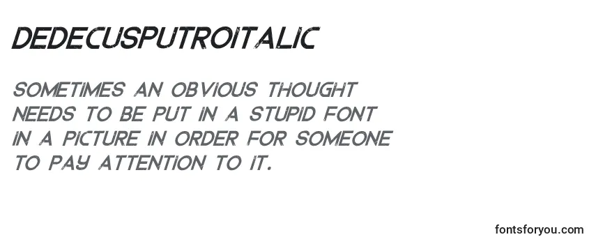Review of the DedecusputroItalic (91315) Font