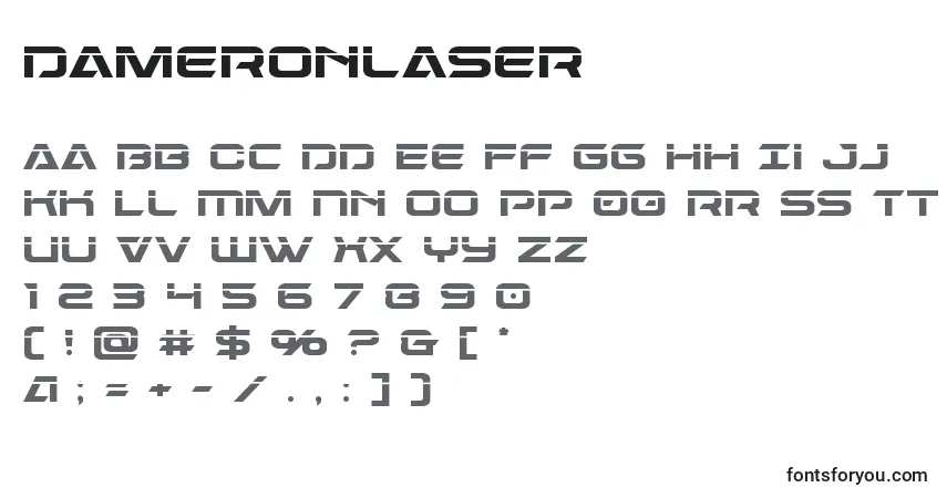 Шрифт Dameronlaser – алфавит, цифры, специальные символы