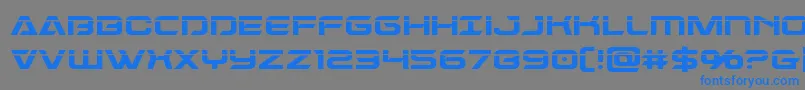 フォントDameronlaser – 灰色の背景に青い文字