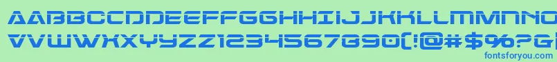 Dameronlaser-Schriftart – Blaue Schriften auf grünem Hintergrund