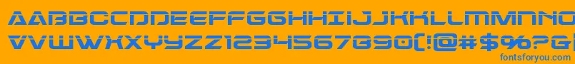 Fonte Dameronlaser – fontes azuis em um fundo laranja