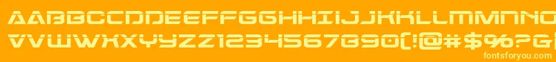 Police Dameronlaser – polices jaunes sur fond orange