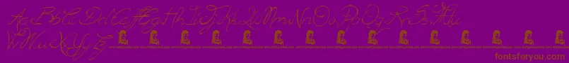 BritishQuest-Schriftart – Braune Schriften auf violettem Hintergrund