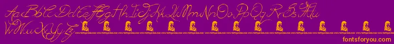 BritishQuest Font – Orange Fonts on Purple Background