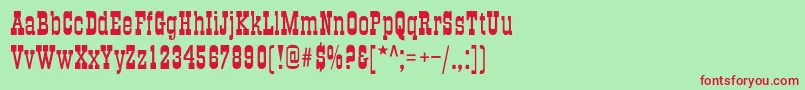 TraktirNormal Font – Red Fonts on Green Background