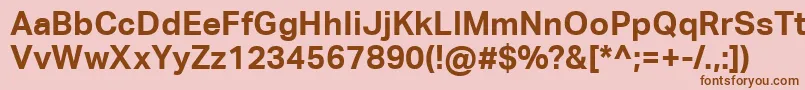 AktivgroteskcorpBold-Schriftart – Braune Schriften auf rosa Hintergrund