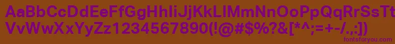 AktivgroteskcorpBold-Schriftart – Violette Schriften auf braunem Hintergrund