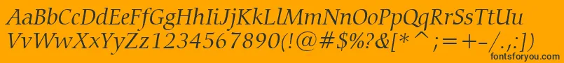 CarminaLightItalicBt Font – Black Fonts on Orange Background