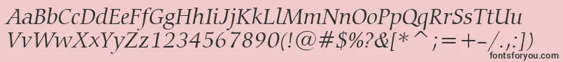 CarminaLightItalicBt Font – Black Fonts on Pink Background