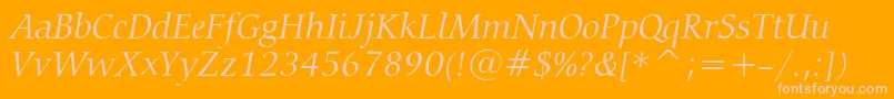 CarminaLightItalicBt Font – Pink Fonts on Orange Background