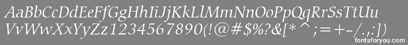 CarminaLightItalicBt Font – White Fonts on Gray Background