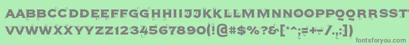 Agreloy Font – Gray Fonts on Green Background