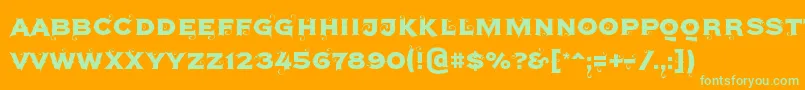 Agreloy Font – Green Fonts on Orange Background