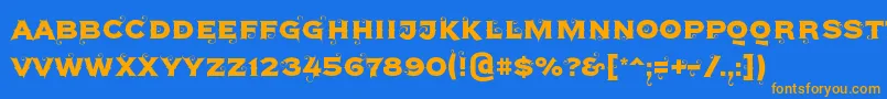 Agreloy Font – Orange Fonts on Blue Background