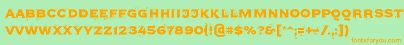 Agreloy Font – Orange Fonts on Green Background