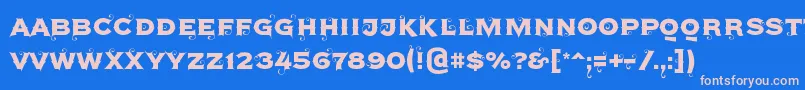 フォントAgreloy – ピンクの文字、青い背景