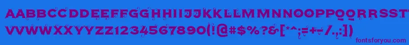 Agreloy Font – Purple Fonts on Blue Background