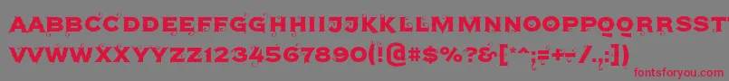 フォントAgreloy – 赤い文字の灰色の背景