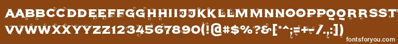 Agreloy-Schriftart – Weiße Schriften auf braunem Hintergrund