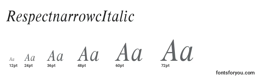 Размеры шрифта RespectnarrowcItalic