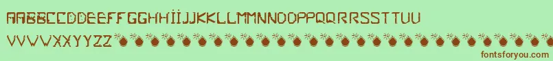 Czcionka Frish – brązowe czcionki na zielonym tle
