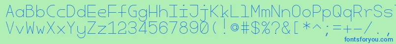 Шрифт CherryMonospaceLight – синие шрифты на зелёном фоне