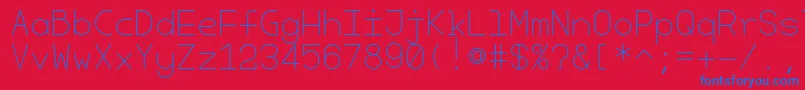 Czcionka CherryMonospaceLight – niebieskie czcionki na czerwonym tle