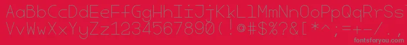 CherryMonospaceLight Font – Gray Fonts on Red Background