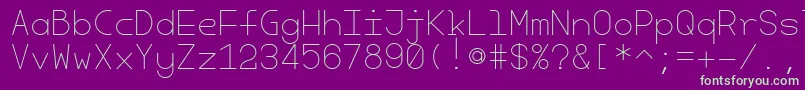 CherryMonospaceLight Font – Green Fonts on Purple Background