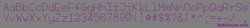 CherryMonospaceLight-fontti – violetit fontit harmaalla taustalla