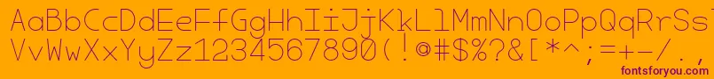 CherryMonospaceLight-Schriftart – Violette Schriften auf orangefarbenem Hintergrund