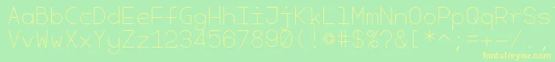 CherryMonospaceLight Font – Yellow Fonts on Green Background