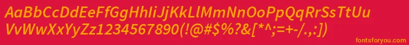 SourcesansproSemibolditalic Font – Orange Fonts on Red Background